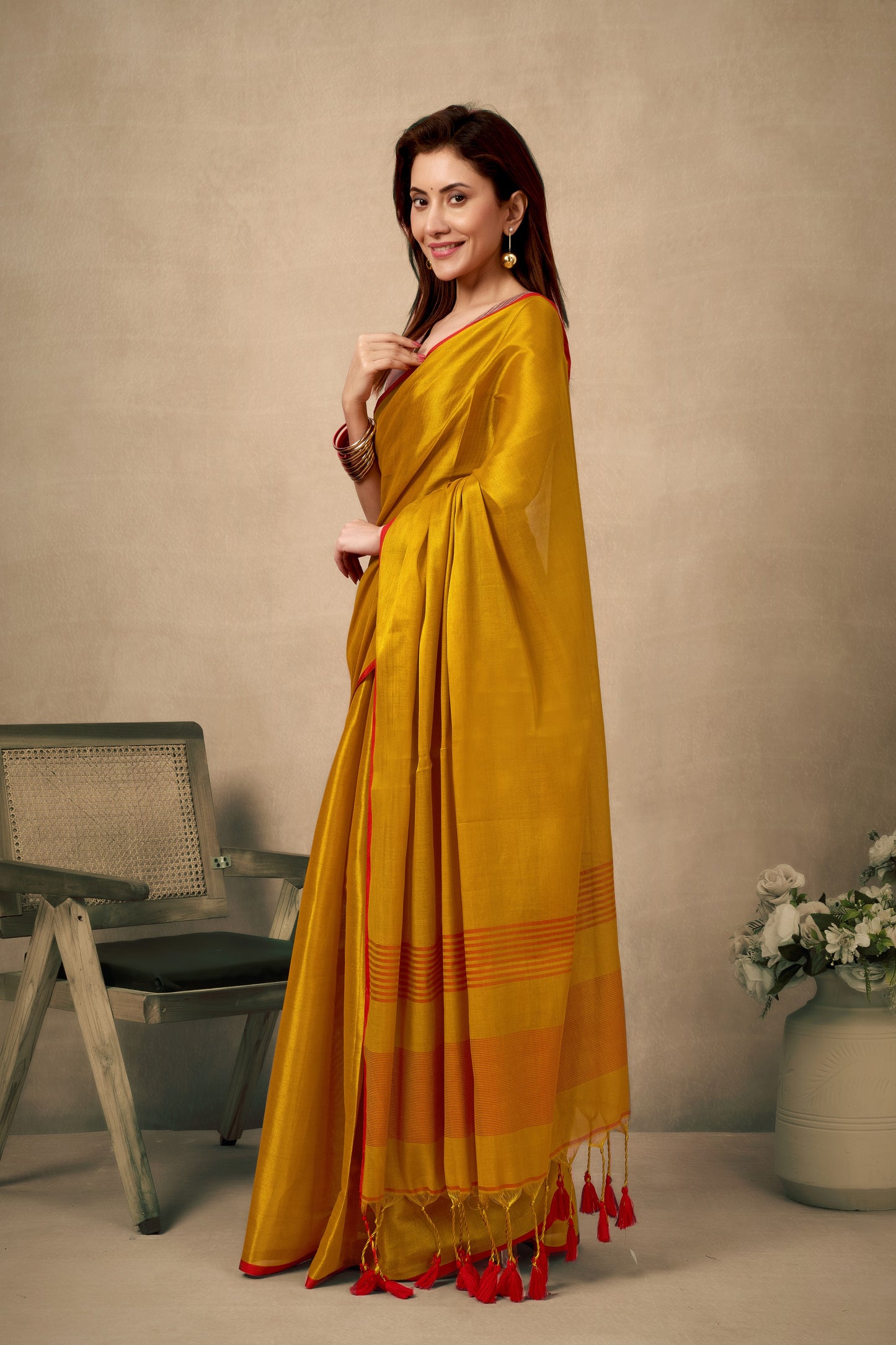 Golden vastra Tissue saree