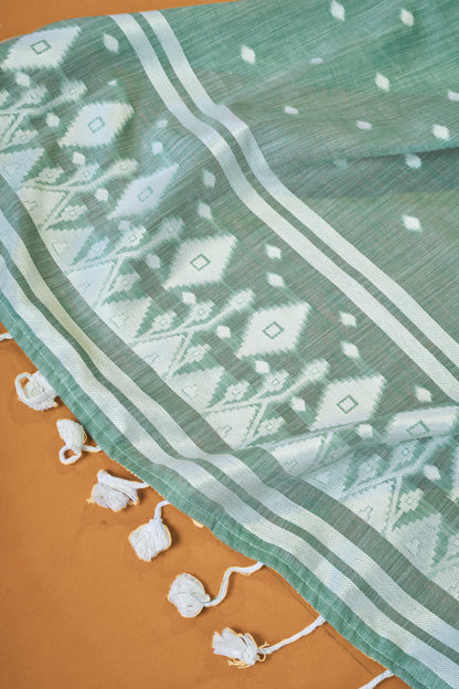 Ruffle raga Cotton Linen Weaved Saree