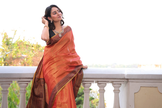Snap drape Silkey Tissue Saree