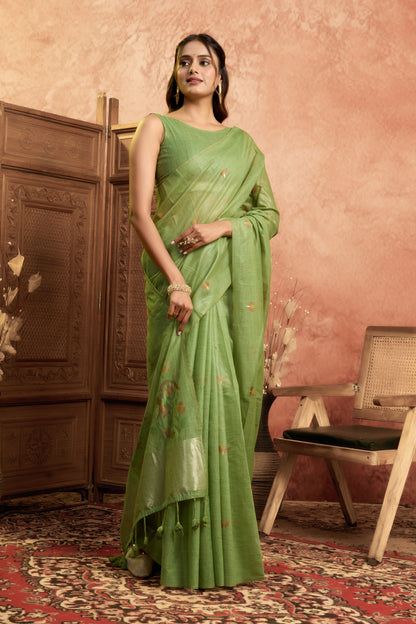 Devi drape Linen sarees