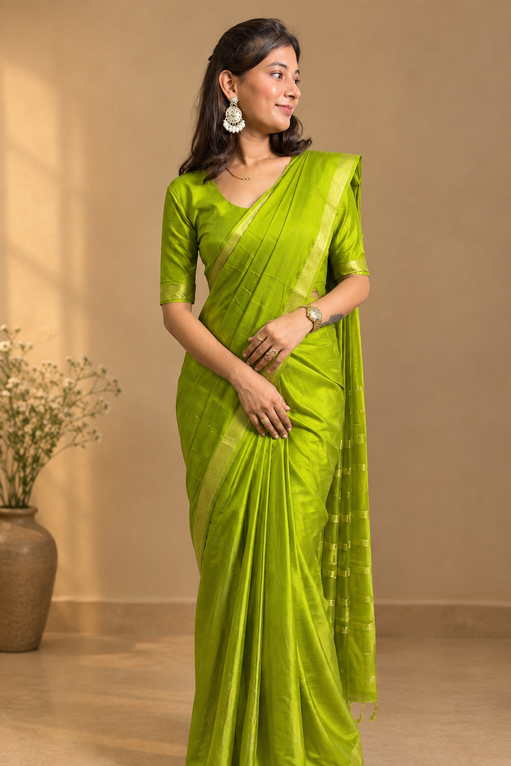 Crepe silk  zip & go saree