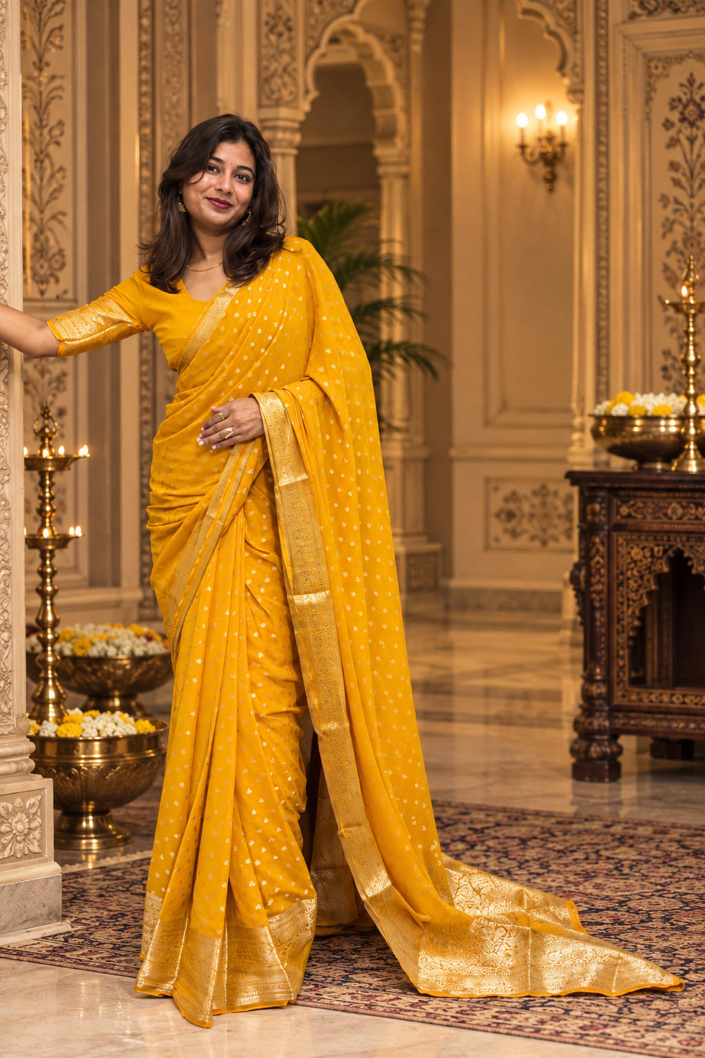 Chiffon butti saree