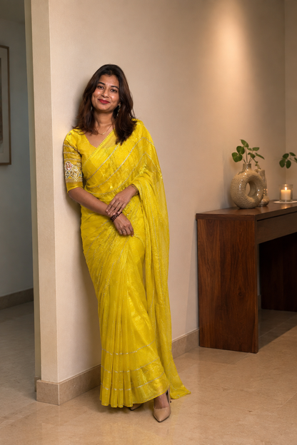 Party wear zip & go saree