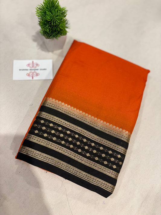 Semi Mysore crepe saree