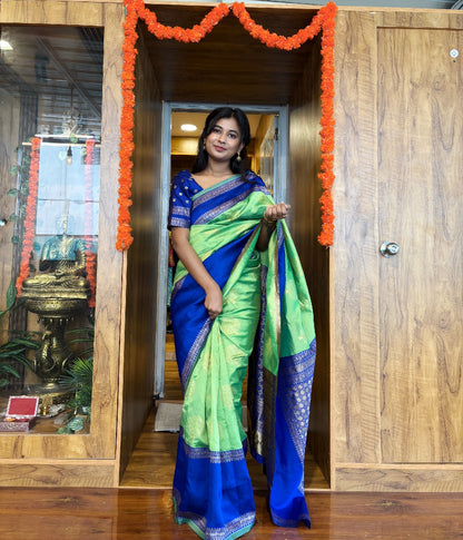Green blue banarasi