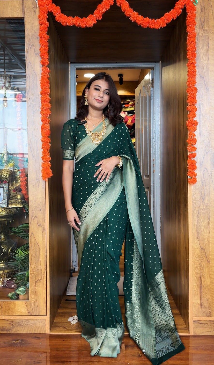 Pure chiffon  saree(5 pieces left)