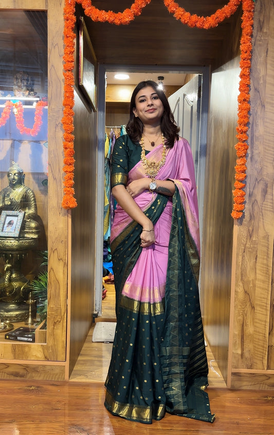 Semi Mysore silk double shade