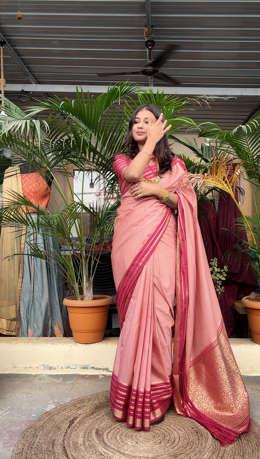 Semi Mysore silk small checks 3