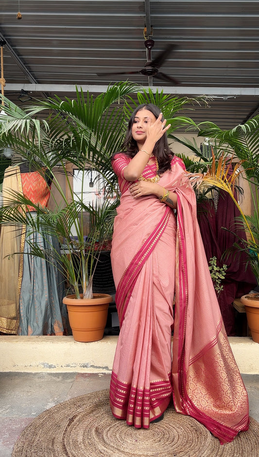 Semi Mysore silk small checks 3