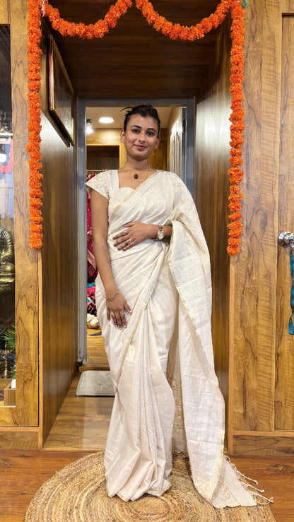 Tissue kardhana party wear saree with padded blouse