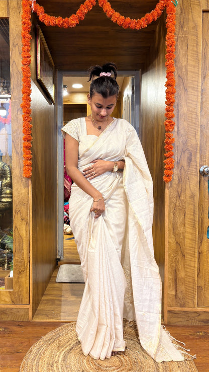 Tissue kardhana party wear saree with padded blouse