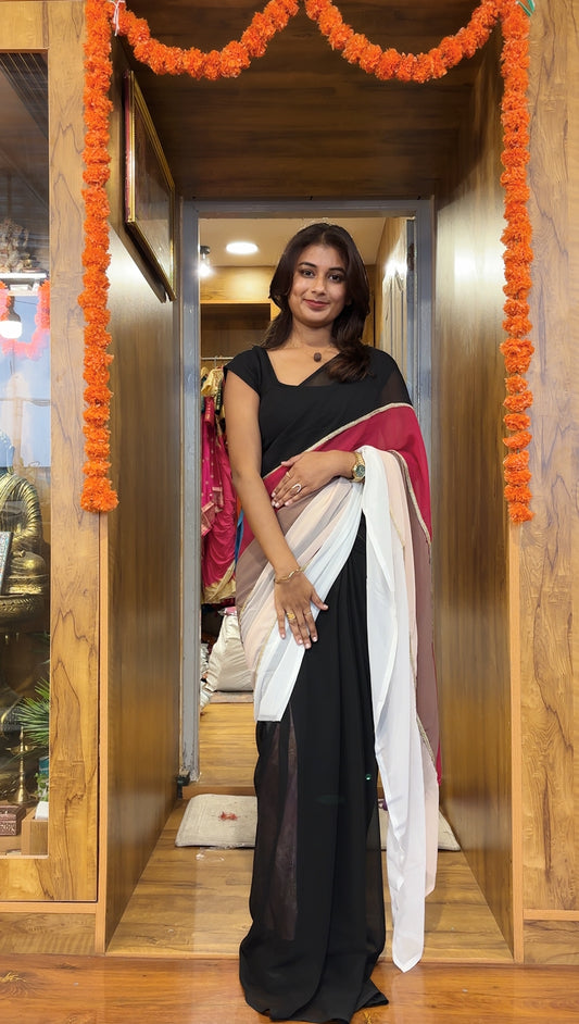 Georgette tshirt saree