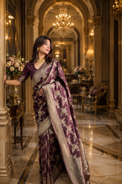 Traditional jaal pattern saree