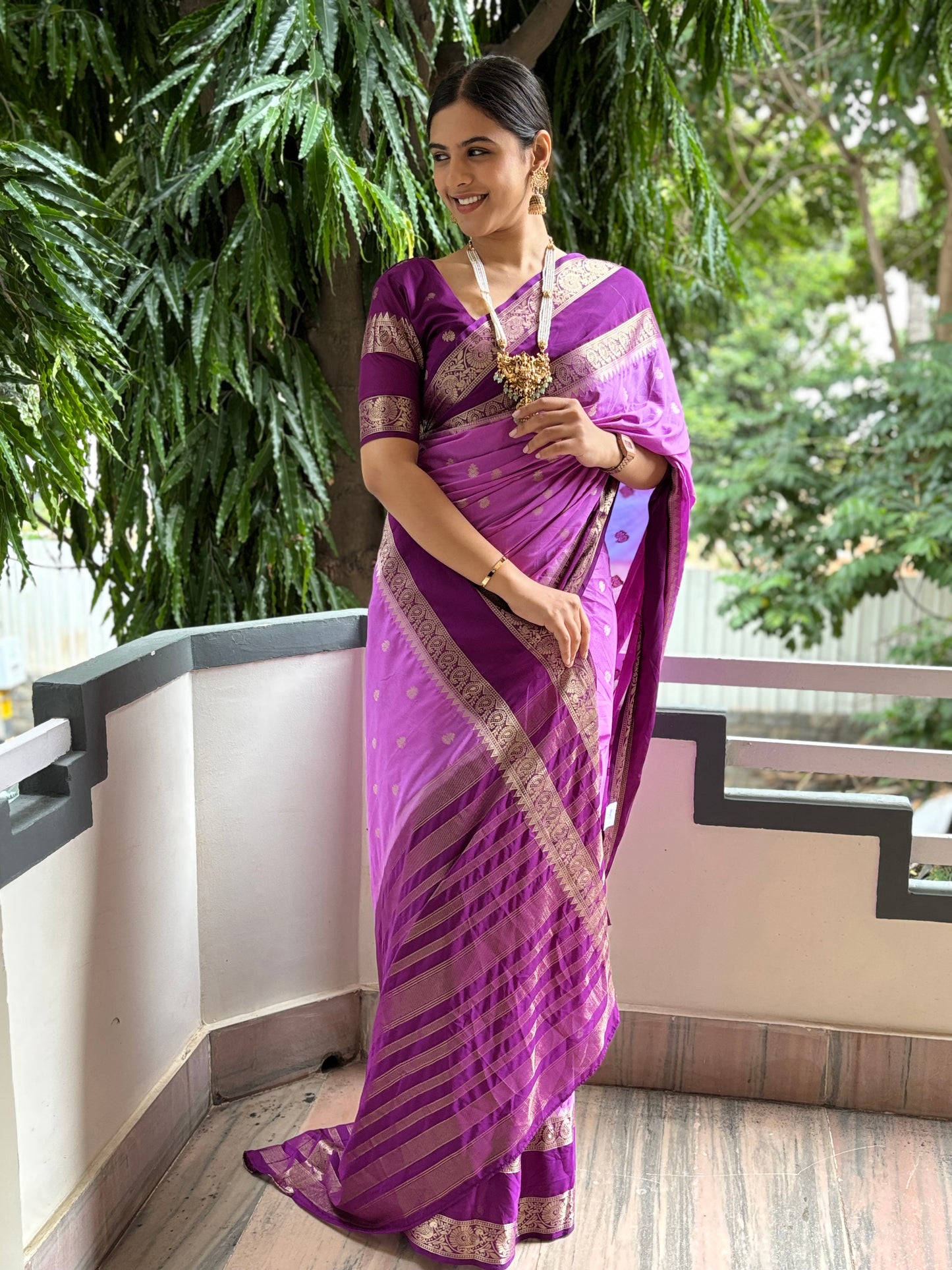 Semi Mysore crepe silk saree(8)