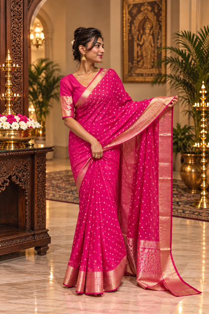 Chiffon butti saree