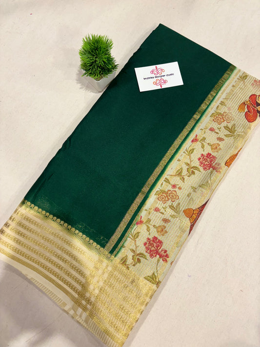 Premium Mysore crepe digital print saree