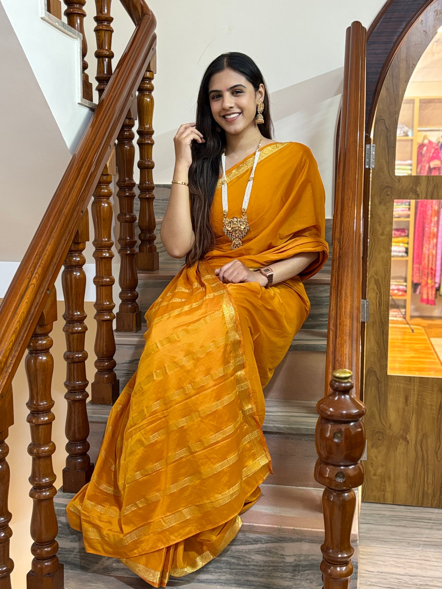 Semi Mysore crepe silk saree