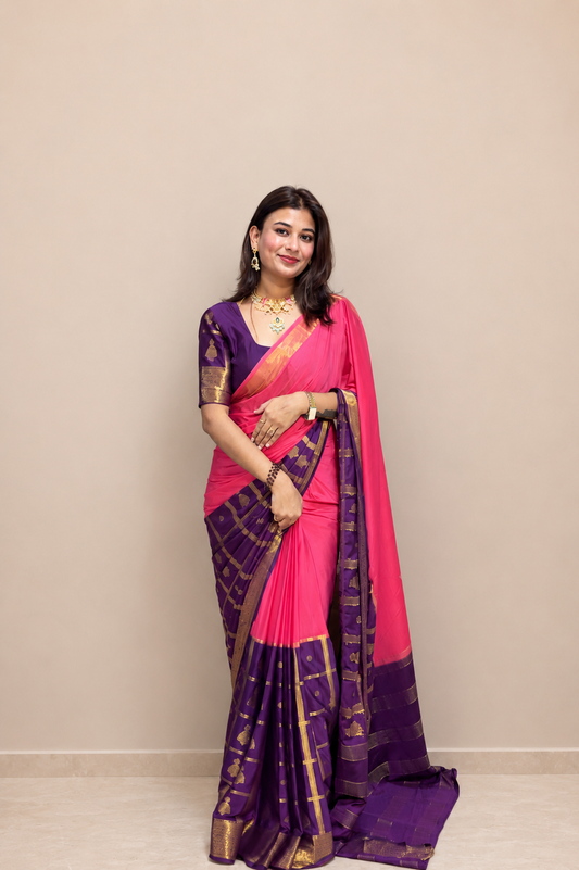Mysore crepe silk jumka border saree (Copy 2)