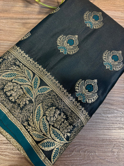 Satin Banarasi Zip & go saree