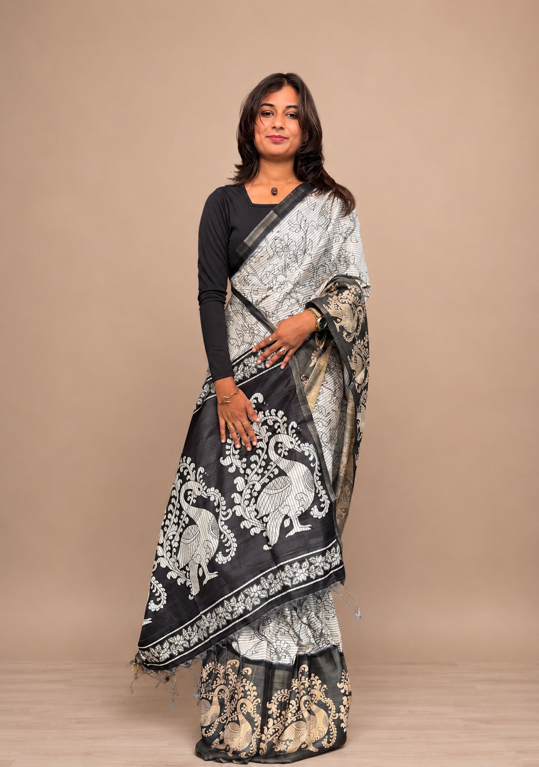 Cotton silk  t-shirt saree