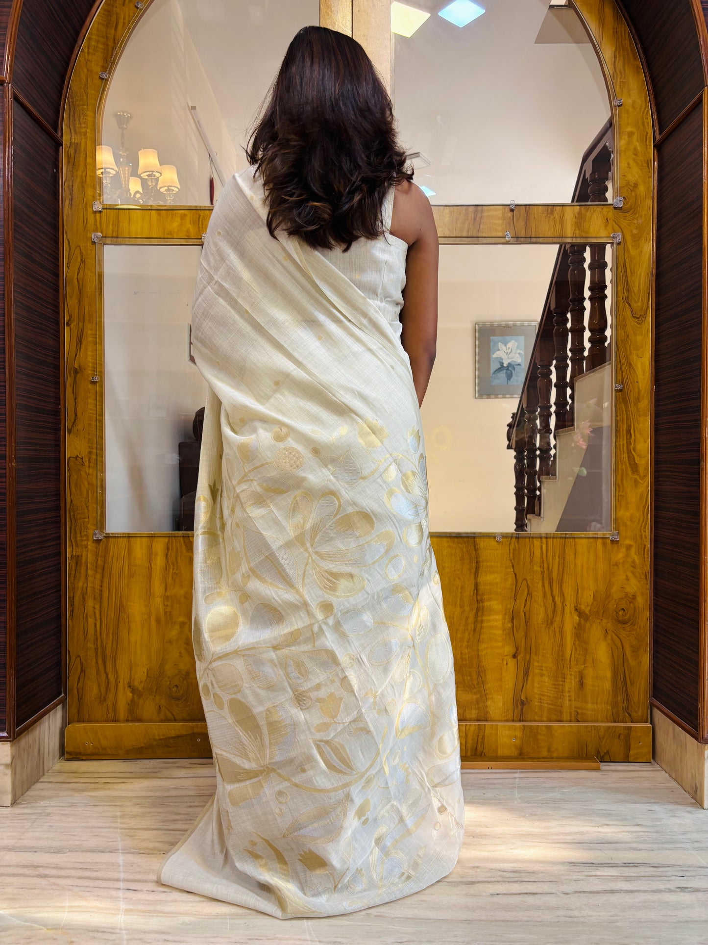 Premium linen tissue ready to wear saree