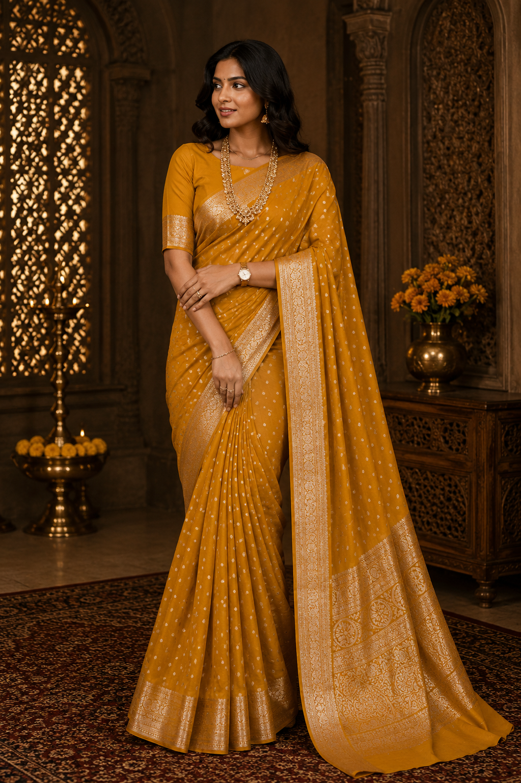 Chiffon butti saree