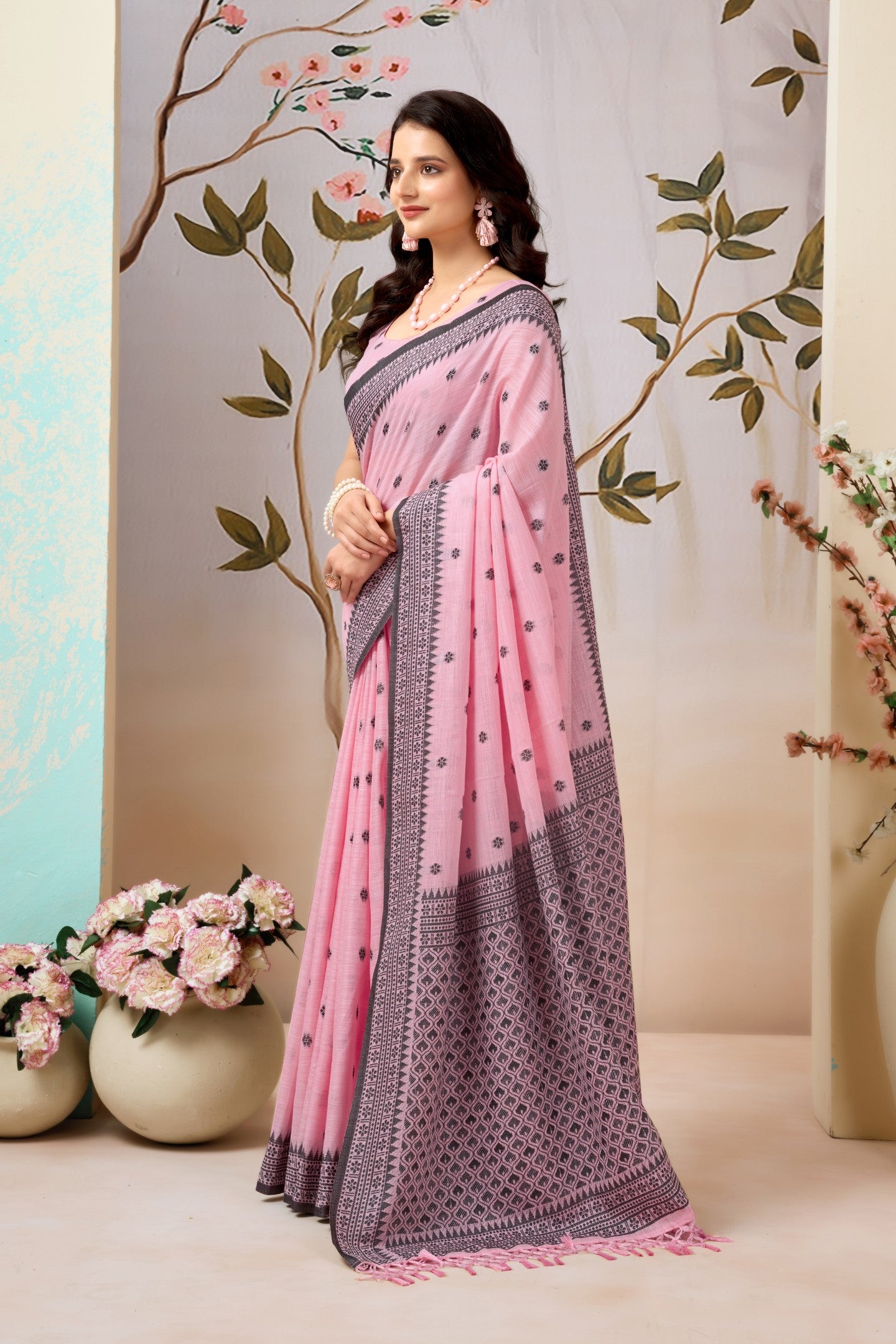 PANCHUDI LINEN COTTON SAREE