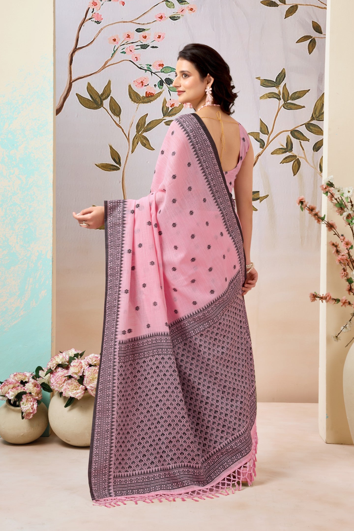 PANCHUDI LINEN COTTON SAREE