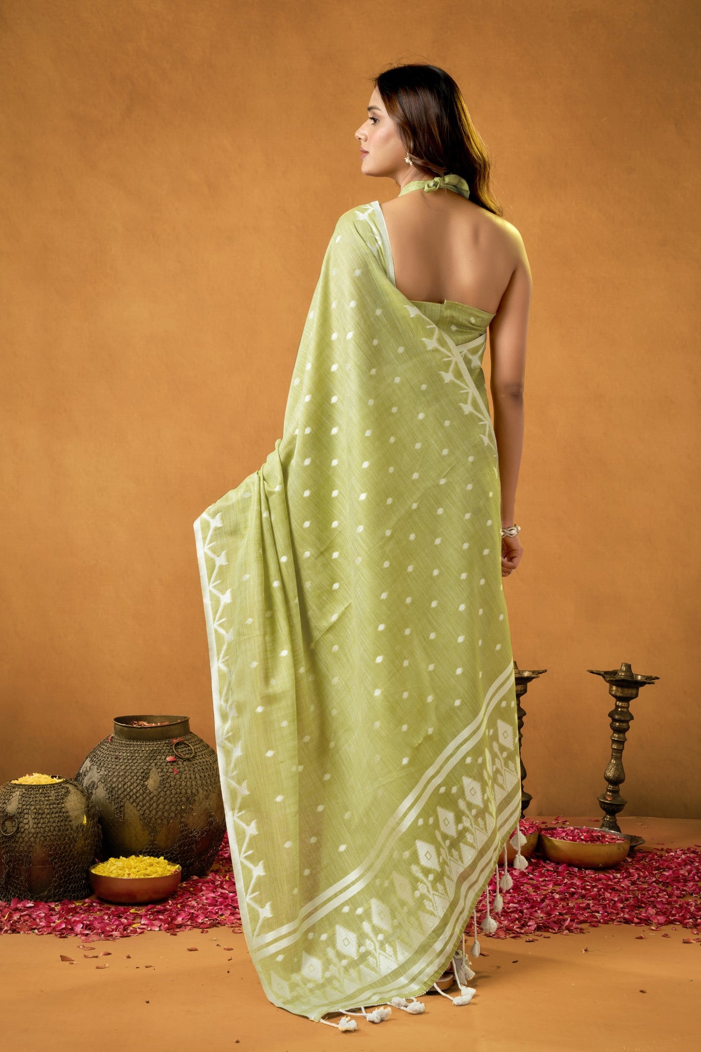 SASSY SIX YARDS COTTON LINEN SAREE