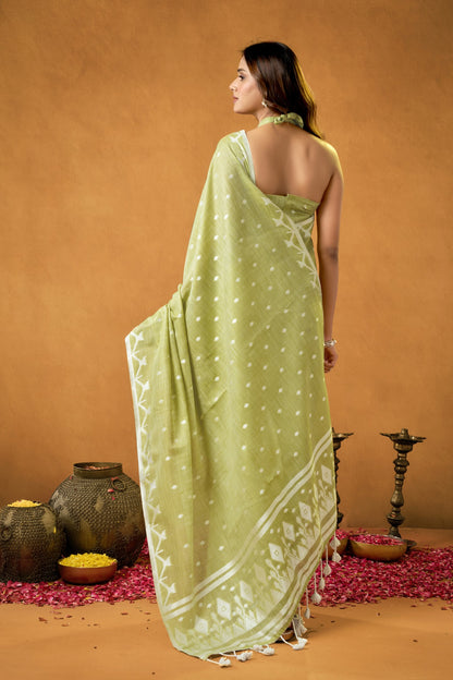 SASSY SIX YARDS COTTON LINEN SAREE