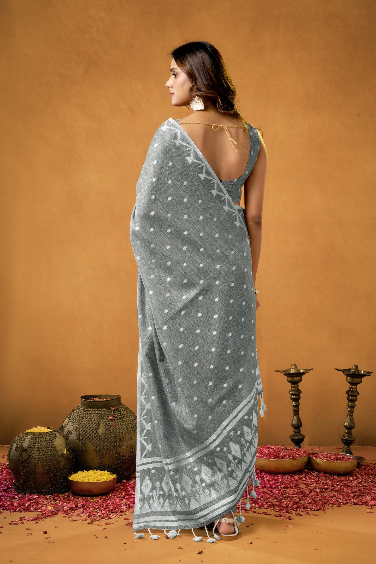WOVEN WISHPER COTTON LINEN SAREE