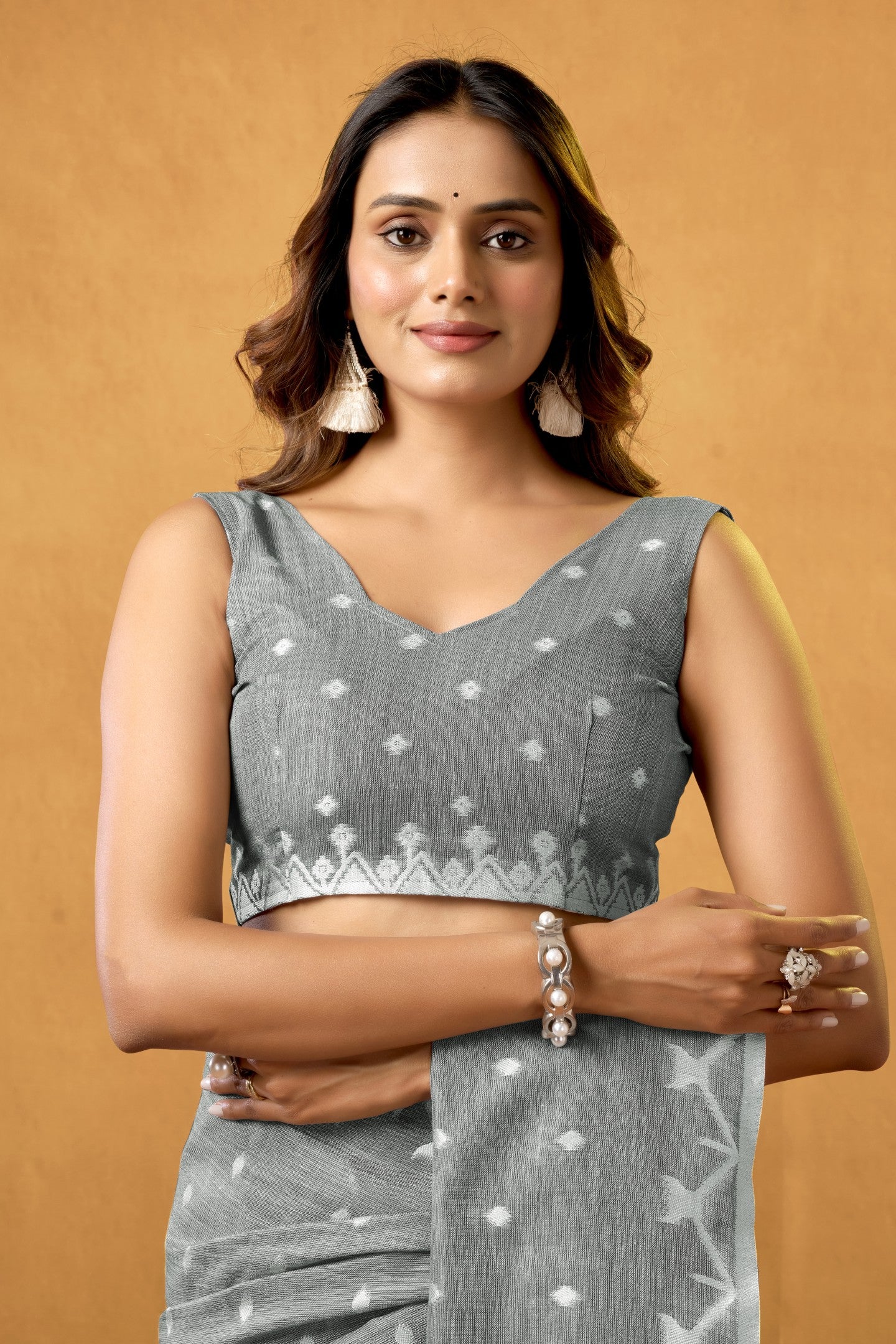 WOVEN WISHPER COTTON LINEN SAREE