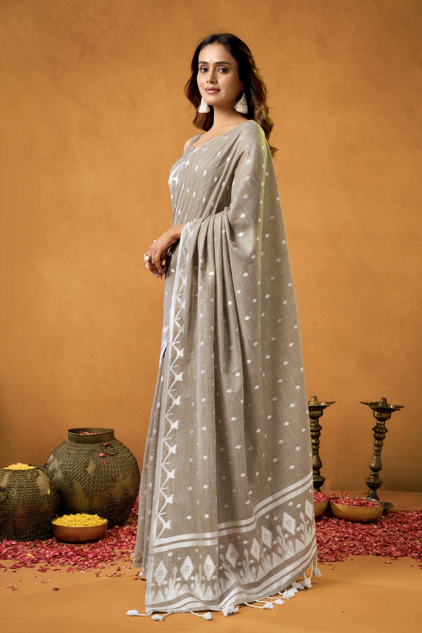 VELVET VARNAM COTTON LINEN SAREE