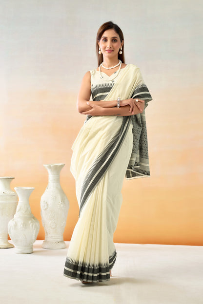 TAVISHA GOLD LINEN COTTON SAREE