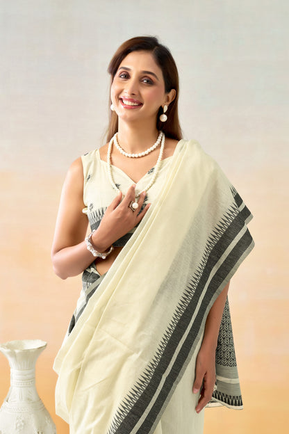 TAVISHA GOLD LINEN COTTON SAREE