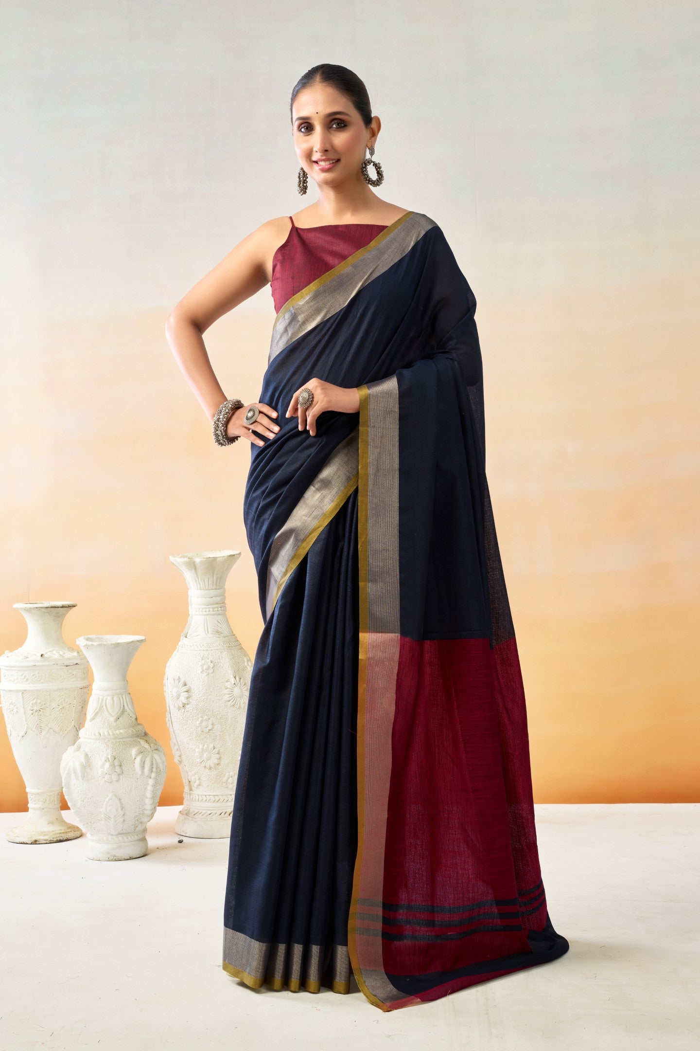 ANUSHREE AURA LINEN COTTON SAREE