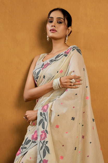 SHARANYA JAMADANI COTTON SAREE