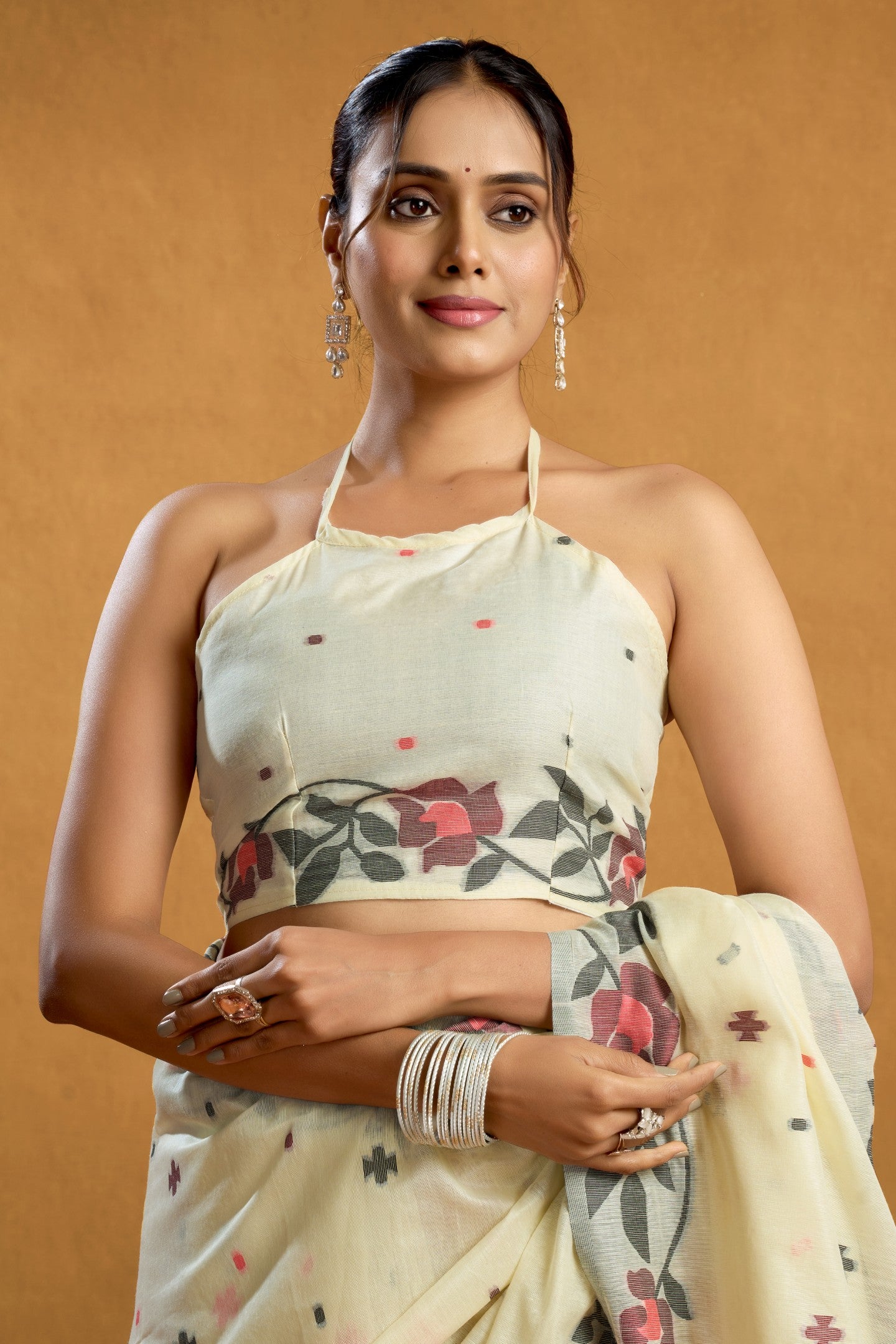 TANU JAMADANI LINEN COTTON SAREE