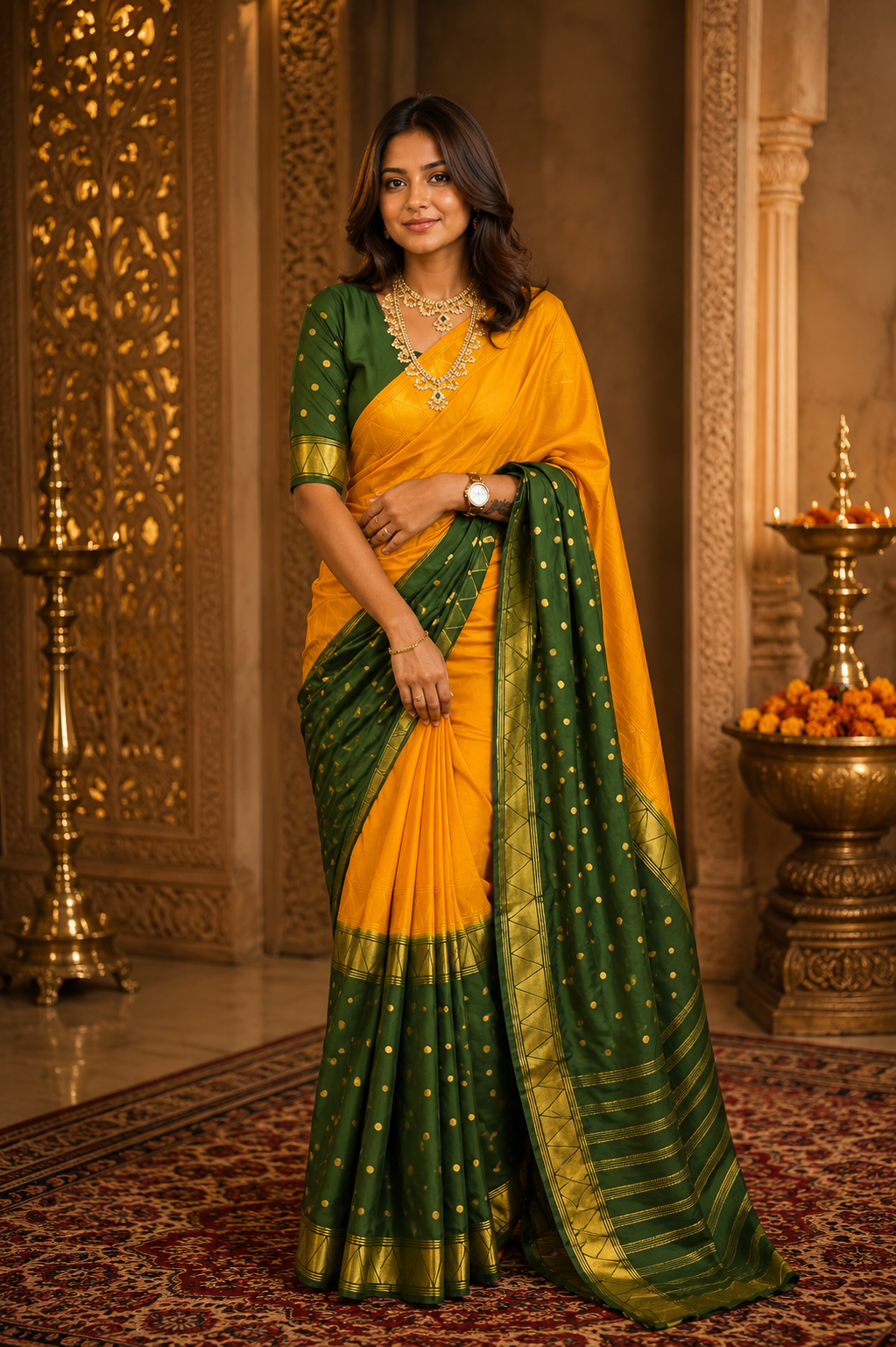Semi Mysore silk double shade - KDS1008