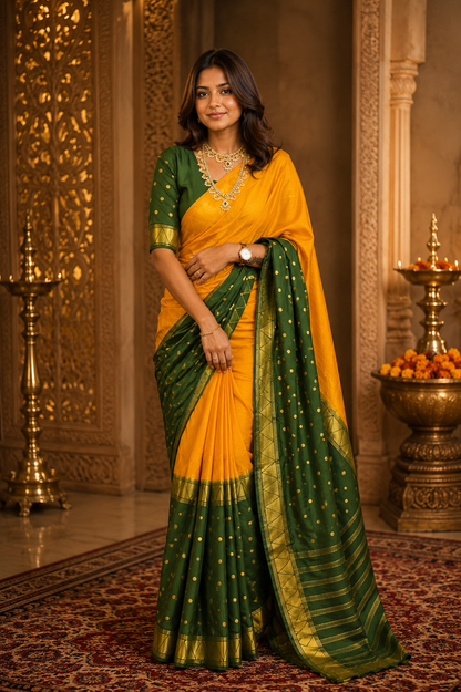 Semi Mysore silk double shade - KDS1008