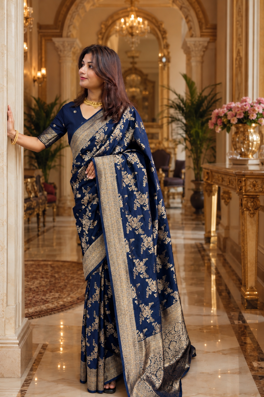 Traditional jaal pattern saree (Copy)