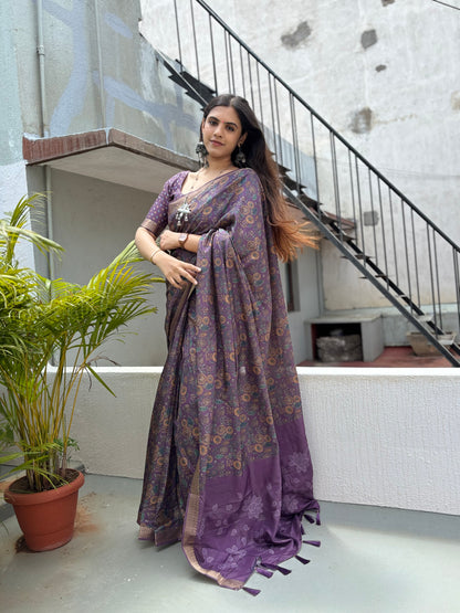 Everyday digital  printed saree