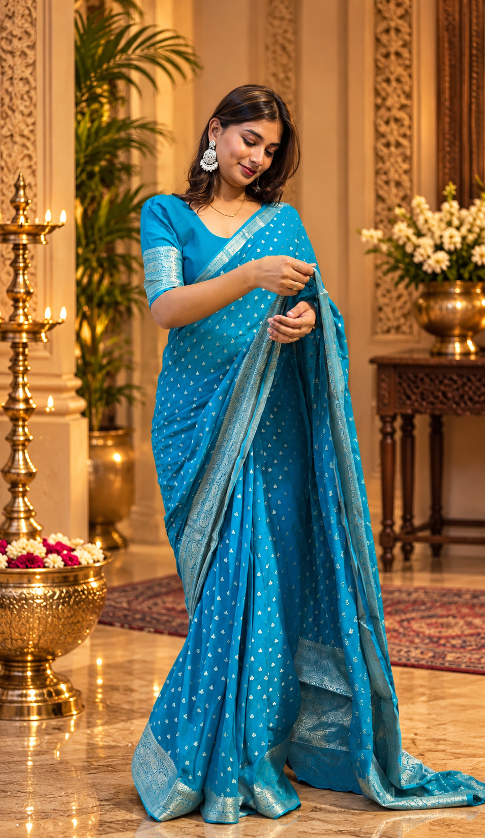 Chiffon butti saree