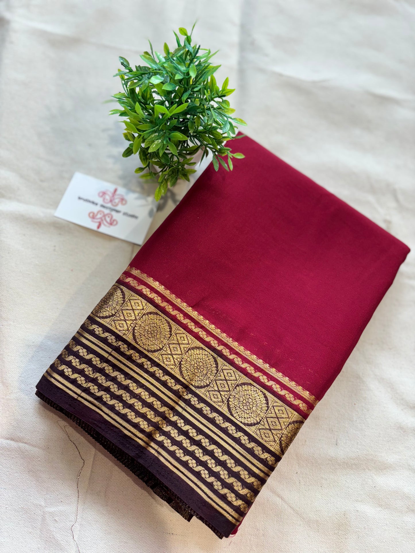 Semi Mysore crepe saree