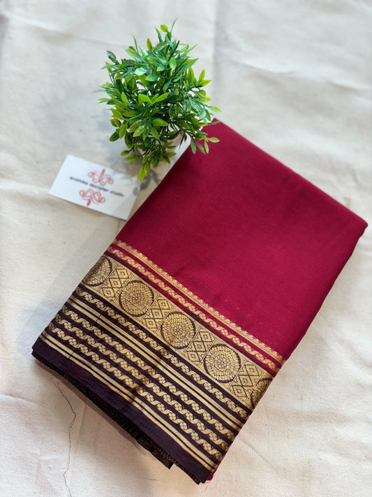 Semi Mysore crepe saree