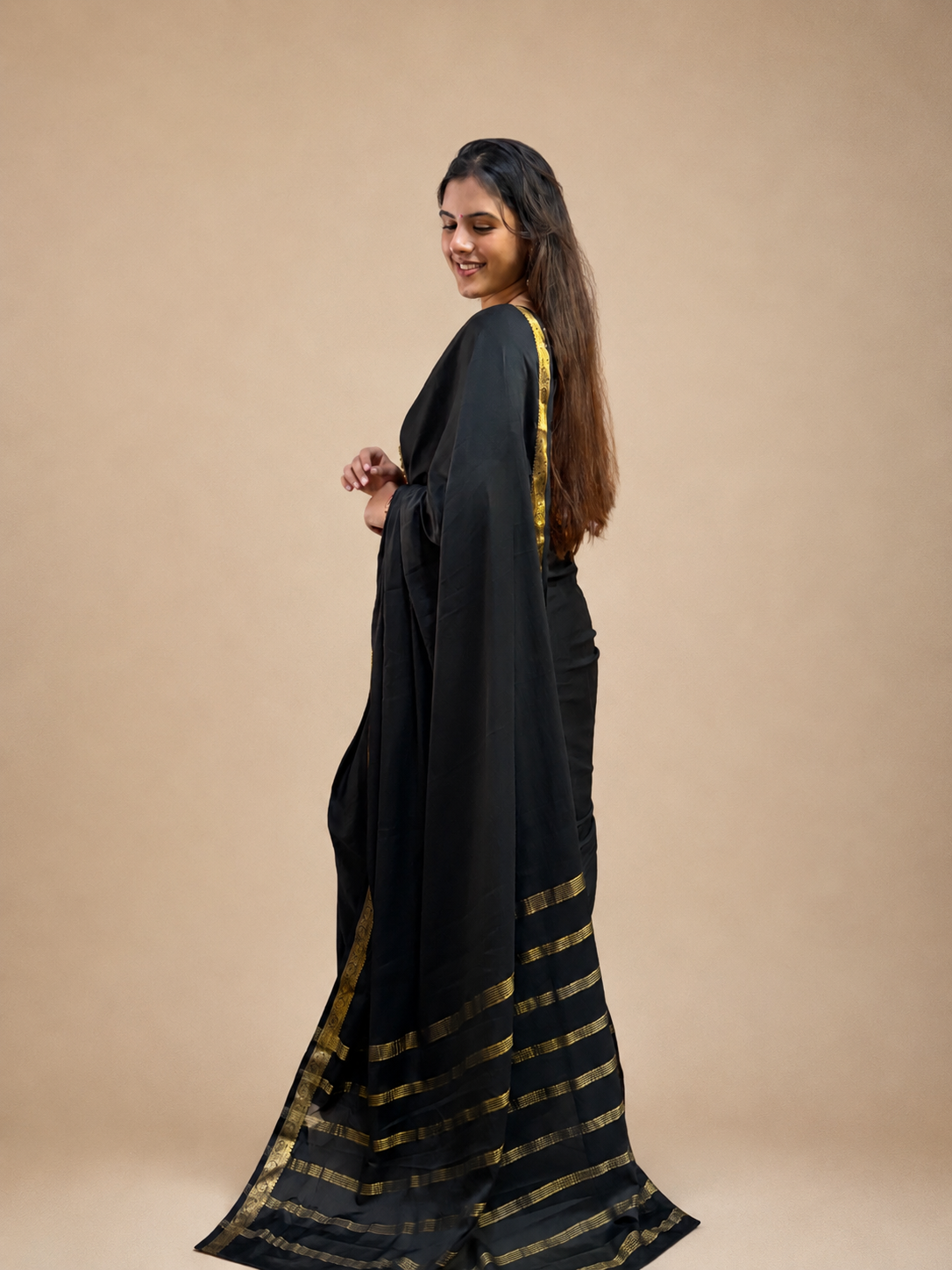 Semi Mysore crepe silk saree