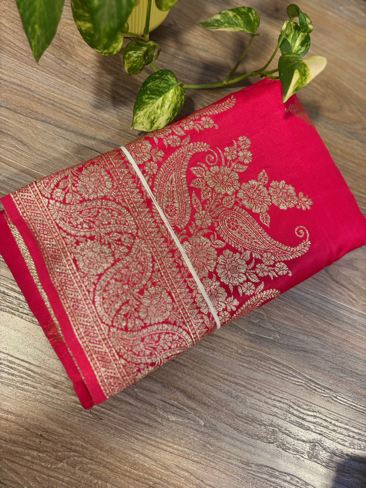 Satin Banarasi Zip & go saree)