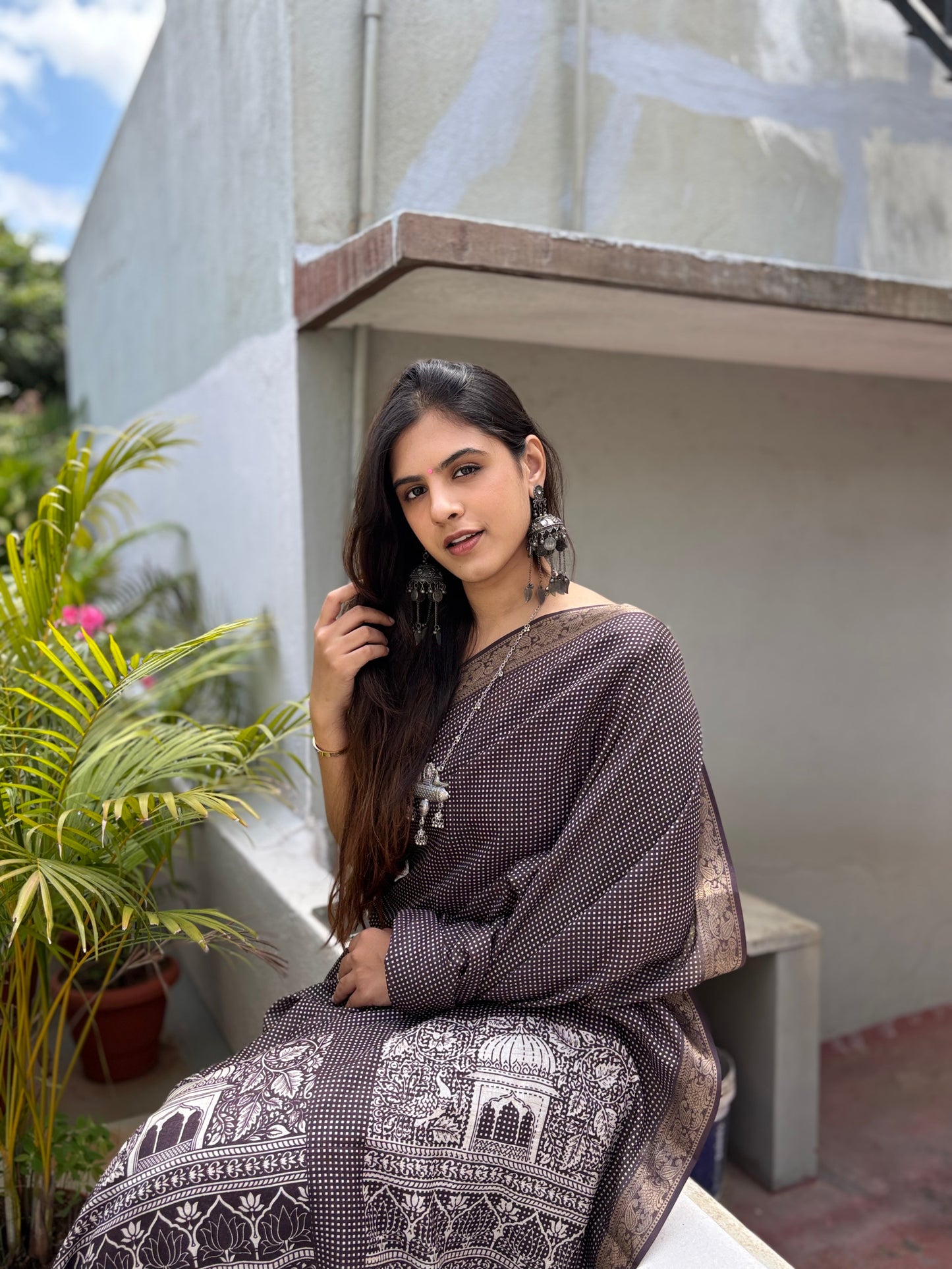 Everyday digital  printed saree