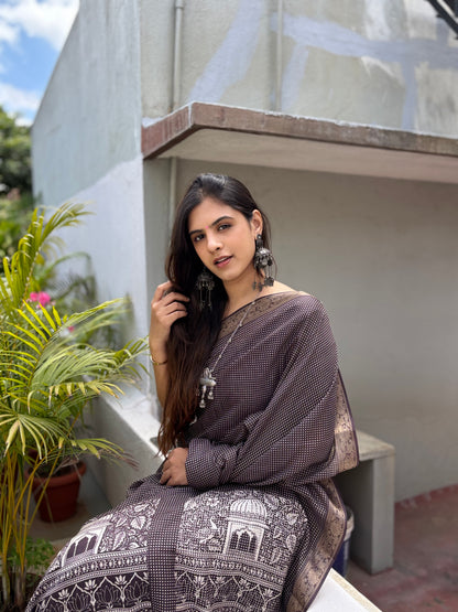 Everyday digital  printed saree