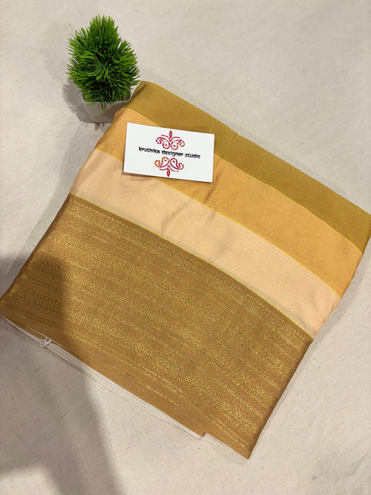 Premium Mysore crepe stripes saree